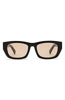 Electric Catania 52mm Rectangular Sunglasses in Gloss Black/Amber at Nordstrom