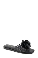 bcbg Masha Flower Appliqué Sandal Black at Nordstrom,