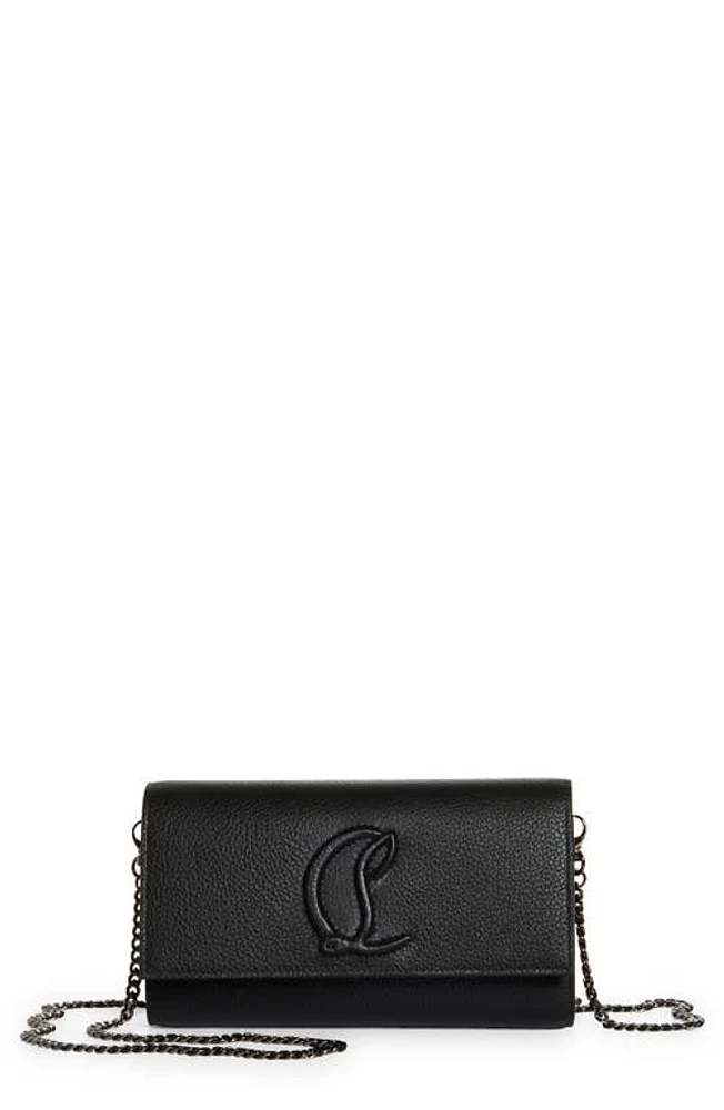 Christian Louboutin By My Side Leather Wallet on a Chain in Black/Black at Nordstrom