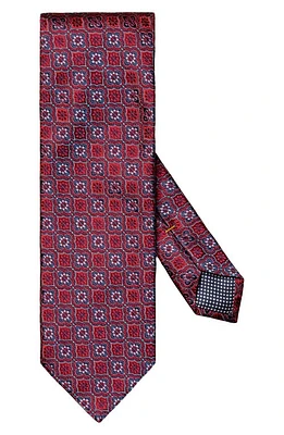 Eton Floral Medallion Silk Tie in Medium Red at Nordstrom