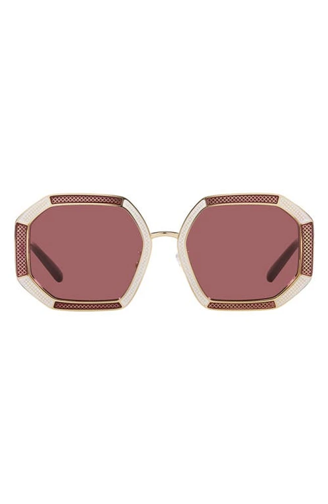 Tory Burch 52mm Irregular Sunglasses in Light Gold at Nordstrom