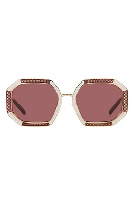 Tory Burch 52mm Irregular Sunglasses in Light Gold at Nordstrom