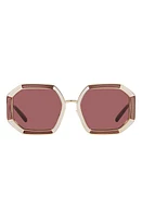 Tory Burch 52mm Irregular Sunglasses in Light Gold at Nordstrom