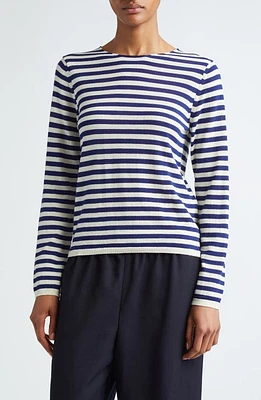 Comme des Garçons Girl Stripe Jersey Sweater Navy/White at Nordstrom,