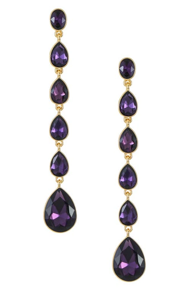 Ettika Teardrop Crystal Linear Earrings in Amethyst at Nordstrom