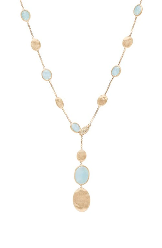 Marco Bicego Siviglia Aquamarine & Pavé Diamond Y-Necklace in Gold at Nordstrom