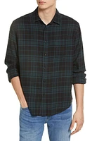 Rails Lennox Relaxed Fit Plaid Cotton Blend Button-Up Shirt Emerald Shadow at Nordstrom,