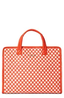 MZ Wallace Medium Woven Nylon Box Tote in Sandshell/Poppy at Nordstrom