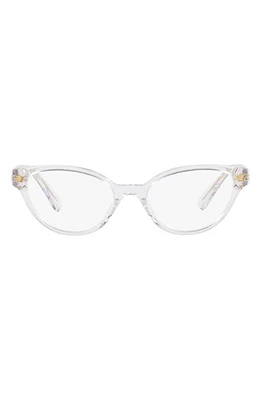 Versace Kids' 47mm Cat Eye Optical Glasses in Crystal at Nordstrom