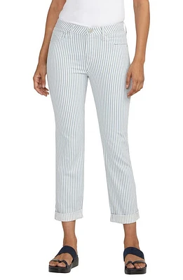 JAG Carter Crop Slim Straight Leg Jeans Railroad Stripe at Nordstrom, X 26