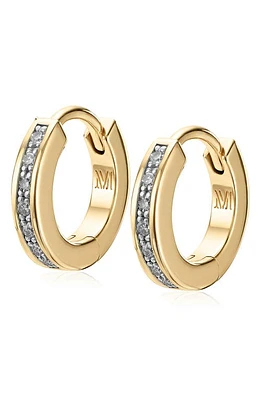 Monica Vinader Fiji Skinny Diamond Huggie Hoop Earrings in Yellow Gold at Nordstrom