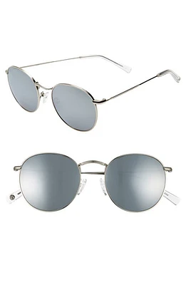 Brightside Charlie 50mm Mirrored Round Sunglasses in Silver/Silver Mirror at Nordstrom