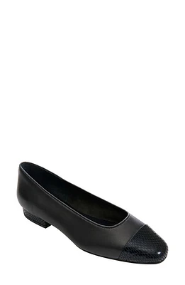 VANELi Cap Toe Flat Black Leather at Nordstrom,