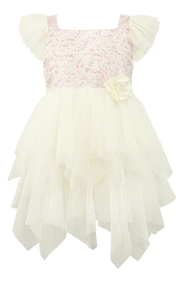 Popatu Kids' Brocade Tulle Dress Pink/White at Nordstrom,