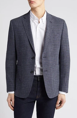 Billy Reid Virgin Wool Blend Sport Coat Navy/Brown Check at Nordstrom,