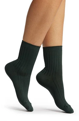 Le Bon Shoppe Her Cotton Blend Rib Crew Socks in Peacock at Nordstrom