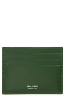 FERRAGAMO Leather Card Case in Forest Green at Nordstrom