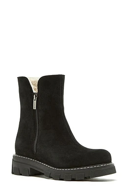 La Canadienne Adrianna Genuine Shearling Waterproof Boot in Black Suede at Nordstrom, Size 10