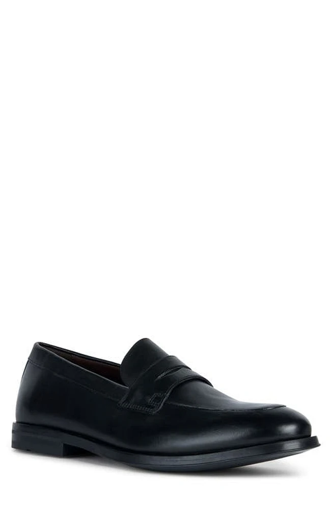 Geox Decio Water Resistant Penny Loafer Black at Nordstrom,