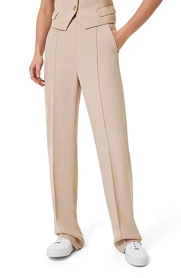 SPANX Crepe Straight Leg Pants Tahini at Nordstrom,