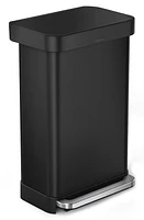 simplehuman 45L Rectangular Liner Rim Step Trash Can in Matte Black at Nordstrom