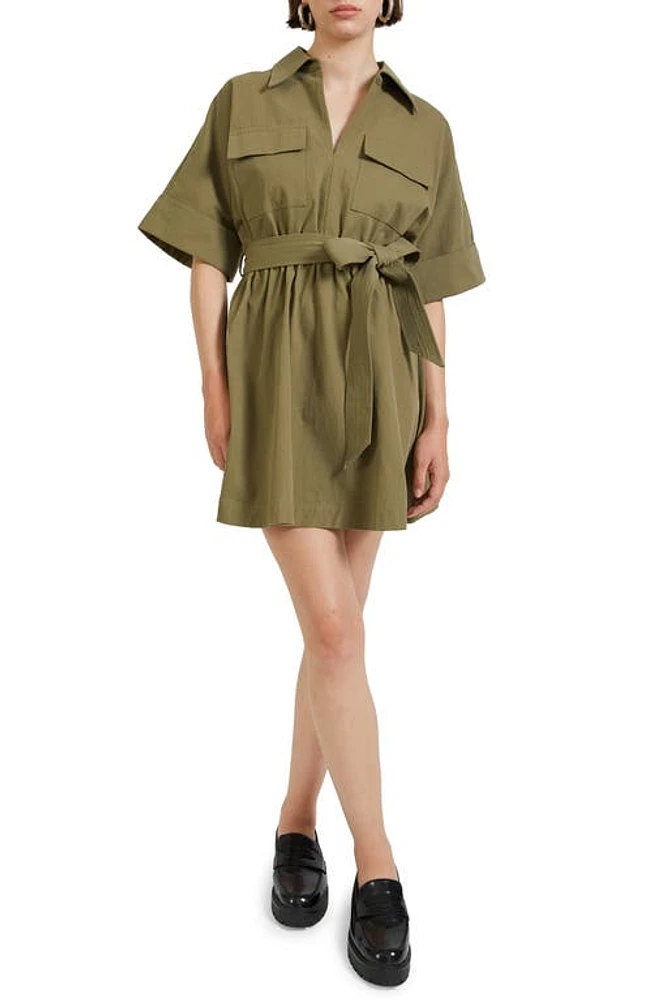 En Saison Essie Belted Minidress Olive at Nordstrom,