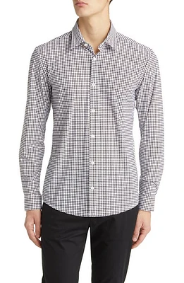 BOSS Roan Slim Fit Geometric Print Stretch Button-Up Shirt in Open Green at Nordstrom, Size Xx-Large