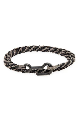 Caputo & Co. Men's Utility Hook Macramé Double Wrap Bracelet in Black Combo at Nordstrom