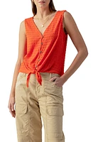 Sanctuary Link Up Crinkle Stripe Tie Hem Sleeveless Top at Nordstrom