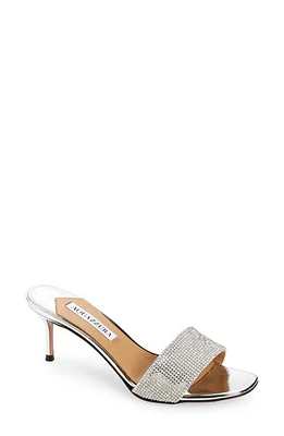 Aquazzura Wonderland Embellished Slide Sandal Silver at Nordstrom,