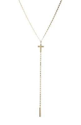 Lana Petite Malibu Cross Bar Lariat Necklace in Gold at Nordstrom