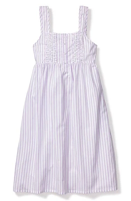 Petite Plume French Ticking Stripe Cotton Nightgown Purple at Nordstrom,