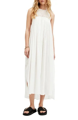 AllSaints Corrs Crochet Yoke Cotton Maxi Sundress Chalk White at Nordstrom, Us