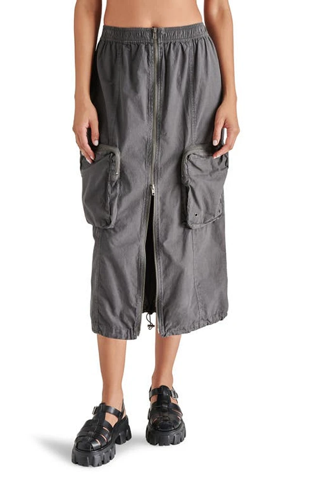 Steve Madden Vanessa Cotton Cargo Skirt Charcoal Grey at Nordstrom,