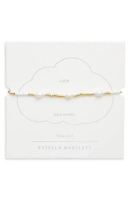 Estella Bartlett Amelia Pearl Station Slider Bracelet in Gold at Nordstrom