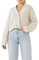 Endless Rose Button-Up Cardigan in Cream at Nordstrom, Size Medium