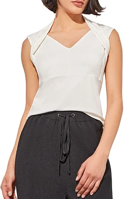 Ming Wang V-Neck Halter Tank White at Nordstrom,