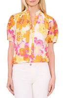 CeCe Puff Sleeve Floral Print Top Radiant Yellow at Nordstrom,