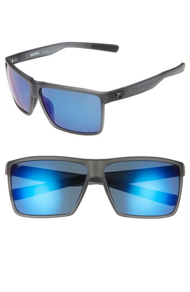 Costa Del Mar Rincon 63mm Polarized Sunglasses in Smoke Crystal/Blue Mirror at Nordstrom