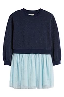 Tucker + Tate Kids' Sparkle Long Sleeve Tutu Dress Navy- Blue at Nordstrom,