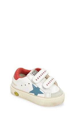 Golden Goose May School Leather Sneaker White/Blue/Red at Nordstrom,