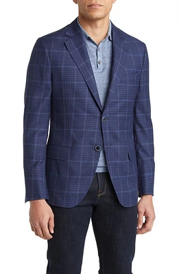 Peter Millar Tailored Fit Plaid Wool Sport Coat Blue at Nordstrom,