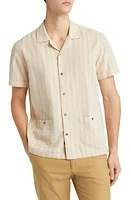 Rails Vice Stripe Short Sleeve Guayabera Shirt Ghee at Nordstrom,