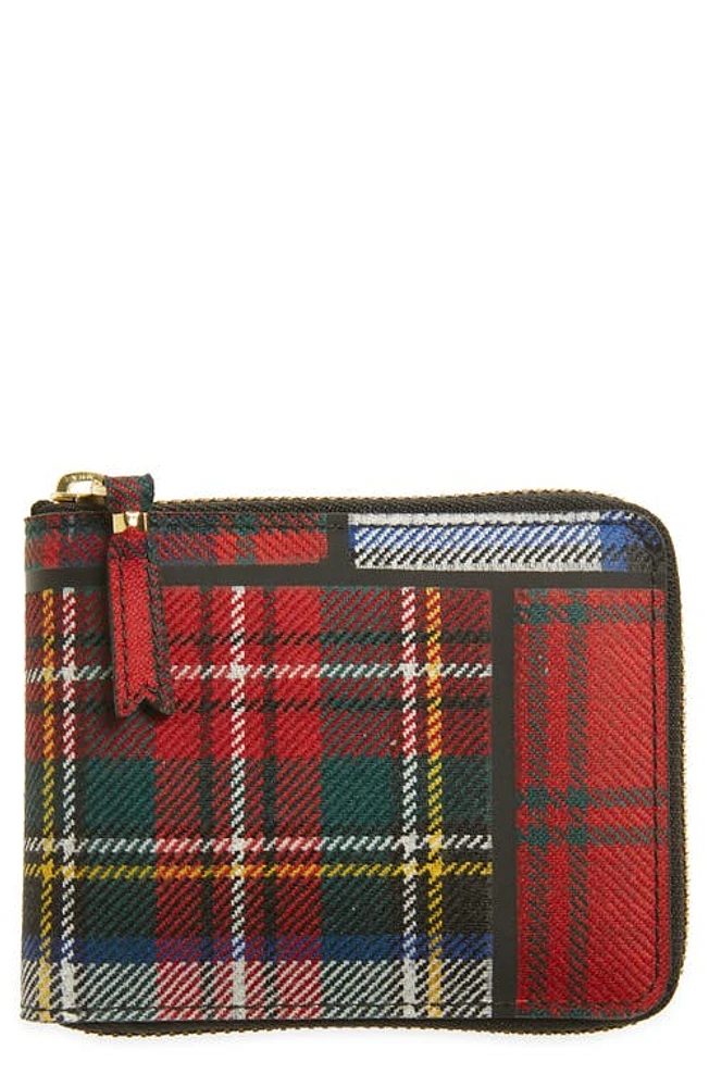 Comme des Garçons Wallets Tartan Patchwork Wool Wallet in Red at Nordstrom