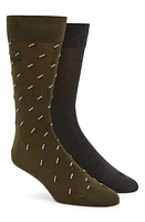 BOSS Minipattern Assorted 2-Pack Dress Socks in Open Green at Nordstrom, Size 7-13