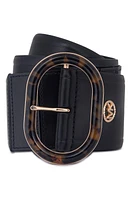 Michael Kors Leather Belt Black/Gold at Nordstrom,