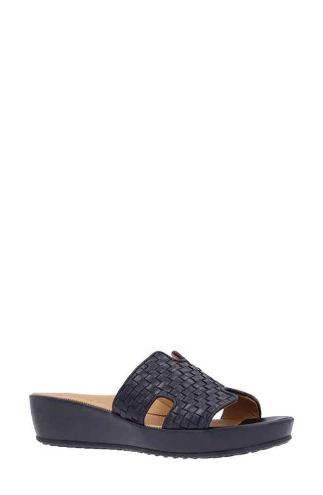 L'Amour des Pieds Cusaro Platform Wedge Slide Sandal Black at Nordstrom,