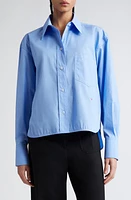 Victoria Beckham Crop Organic Cotton Poplin Button-Up Shirt at Nordstrom, Us