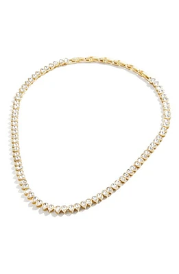 BaubleBar Pear Cut Stone Tennis Necklace in Clear/Yellow Gold at Nordstrom