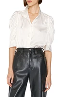 FRAME Gillian Three-Quarter Sleeve Silk Button-Up Shirt at Nordstrom,